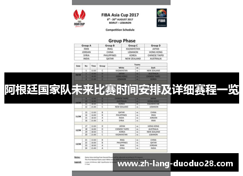 阿根廷国家队未来比赛时间安排及详细赛程一览